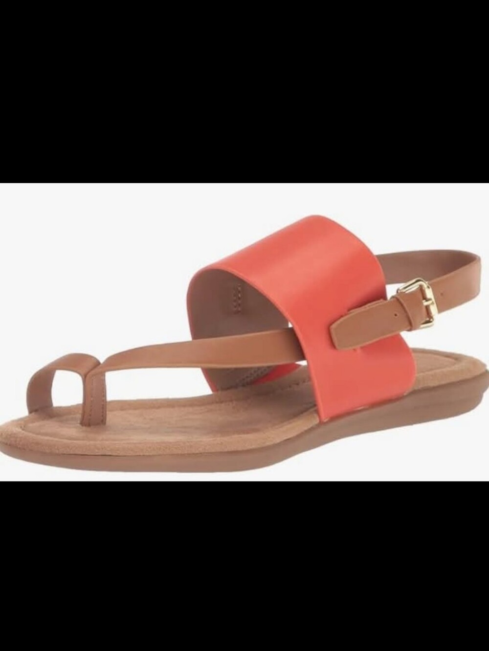 Aerosoles Women's Ava Tan And Madarin Slide-Toe Thong Sandal with Slingback 9.5